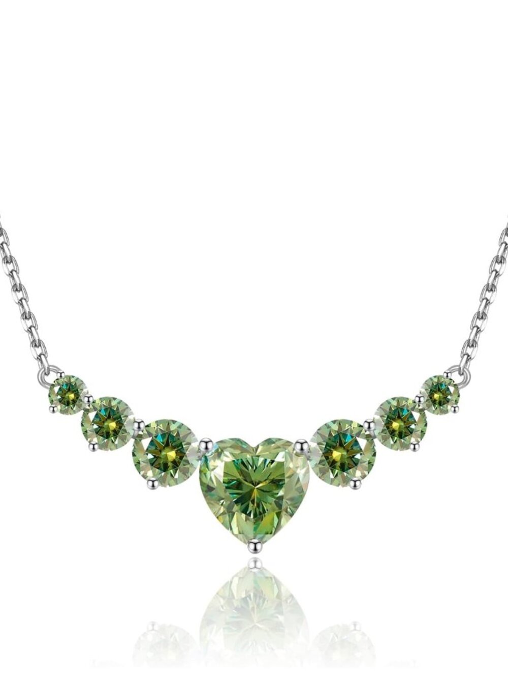 Moissanite Heart Necklace for Women 1.22-6.22 Carat, 925 Sterling Silver, Engage